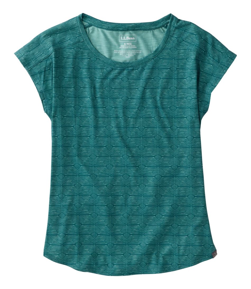 Women's Streamside Tee, Short-Sleeve Ruched Crew Print / L.L.Bean