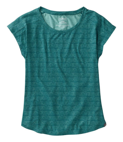 Women's Streamside Tee, Short-Sleeve Ruched Crew Print / L.L.Bean
