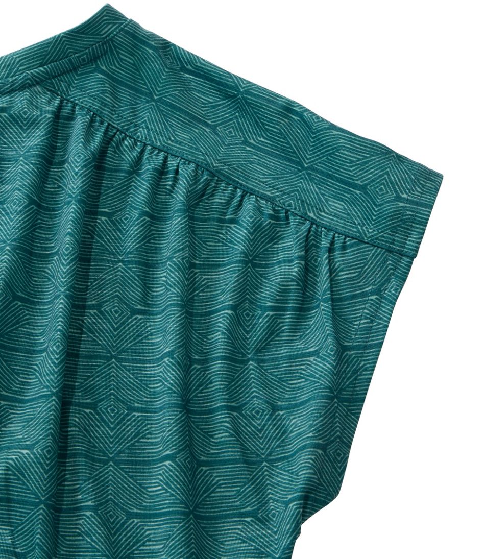 Women's Streamside Tee, Short-Sleeve Ruched Crew Print / L.L.Bean
