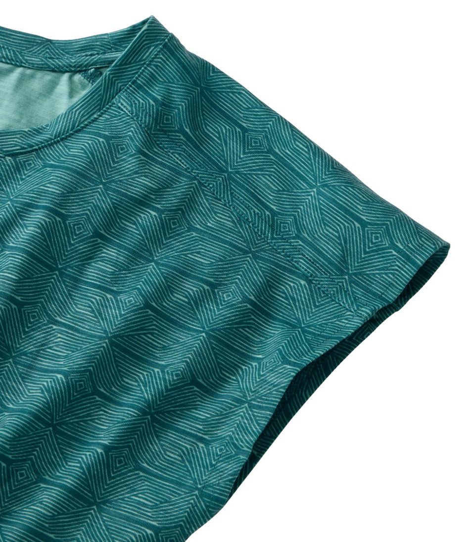 Women's Streamside Tee, Short-Sleeve Ruched Crew Print / L.L.Bean