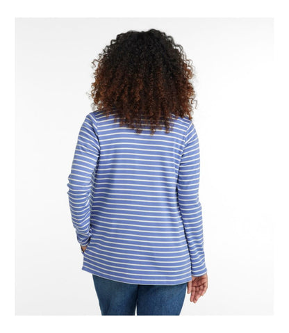 Women's Pima Cotton Open Cardigan, With Pockets Stripe / L.L.Bean