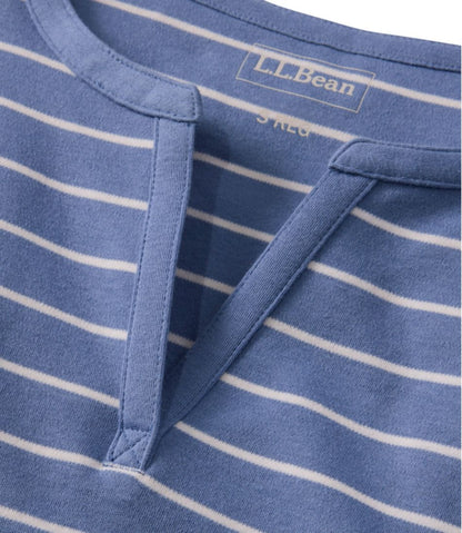 Women's Tee, Short-Sleeve Notch-Neck Stripe / L.L.Bean