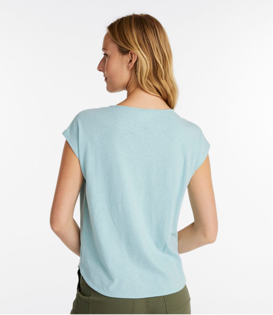 Women's Linen/Cotton Tee, Short-Sleeve Scoopneck / L.L.Bean