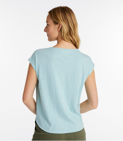 Women's Linen/Cotton Tee, Short-Sleeve Scoopneck / L.L.Bean