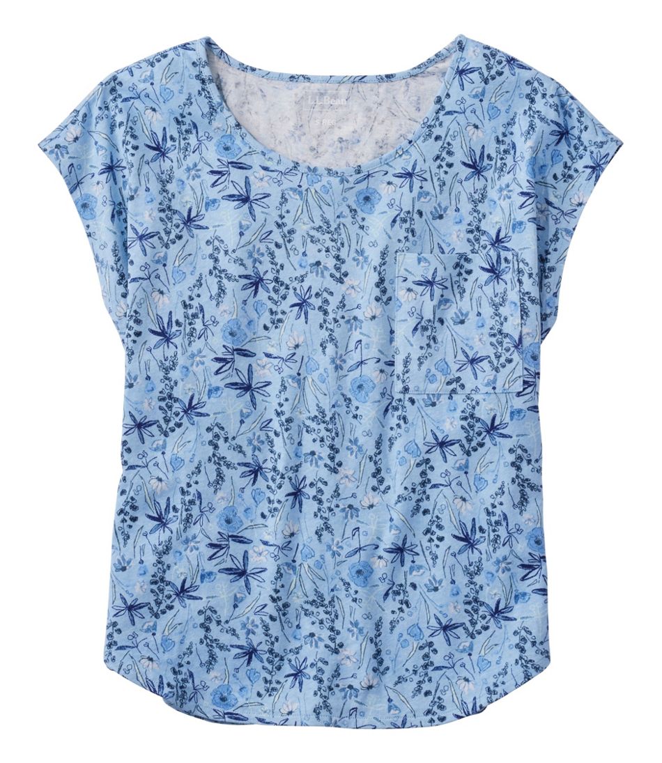 Women's Linen/Cotton Tee, Short-Sleeve Scoopneck Print / L.L.Bean
