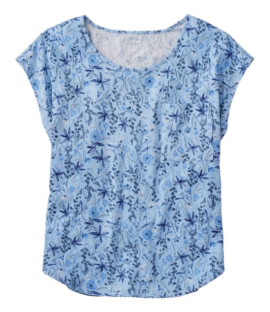 Women's Linen/Cotton Tee, Short-Sleeve Scoopneck Print / L.L.Bean