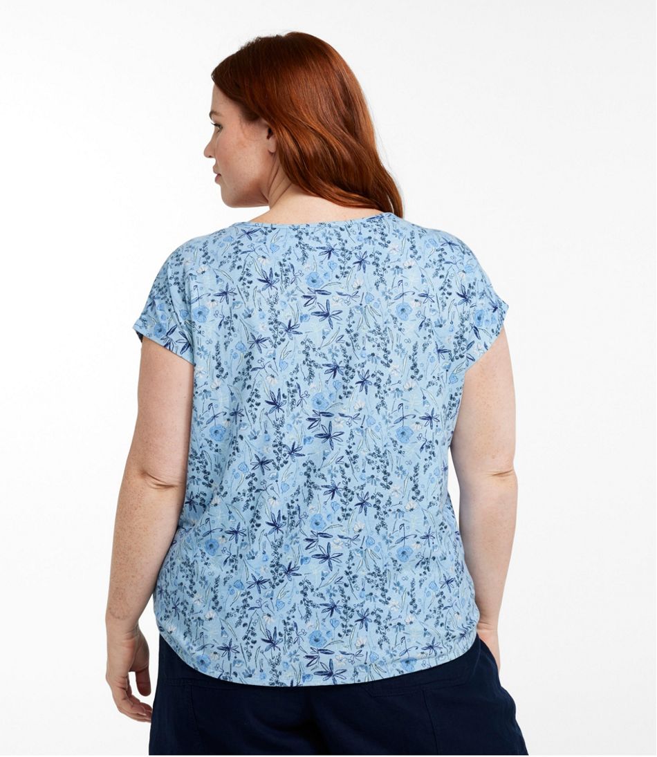 Women's Linen/Cotton Tee, Short-Sleeve Scoopneck Print / L.L.Bean