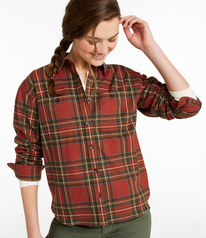 Women's Scotch Plaid Flannel Shirt, Boyfriend / L.L.Bean