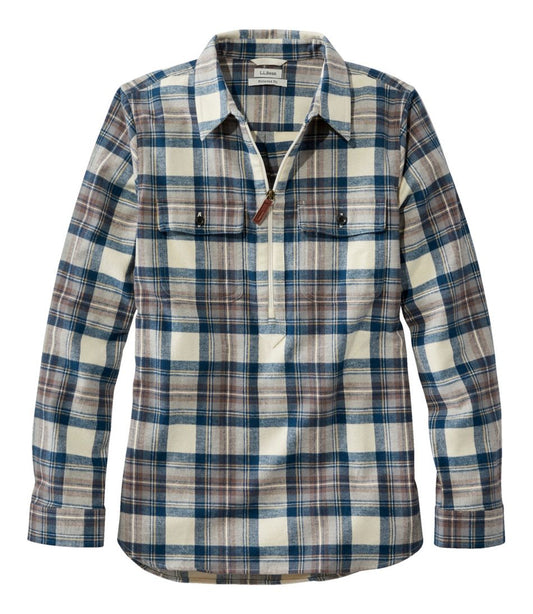 Women's Scotch Plaid Flannel Shirt, Quarter-Zip / L.L.Bean
