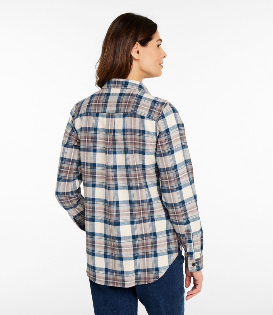 Women's Scotch Plaid Flannel Shirt, Quarter-Zip / L.L.Bean