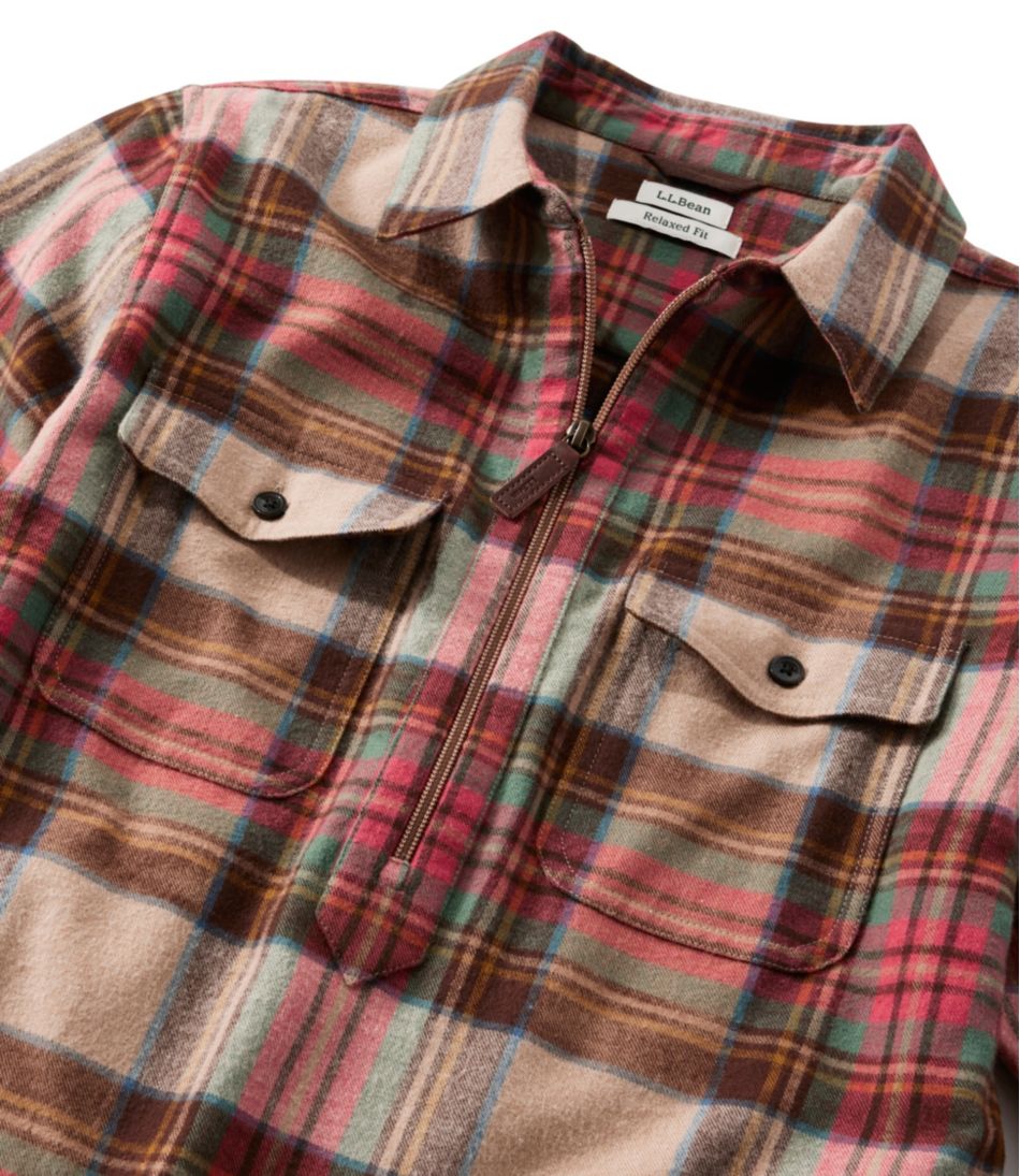 Women's Scotch Plaid Flannel Shirt, Quarter-Zip / L.L.Bean