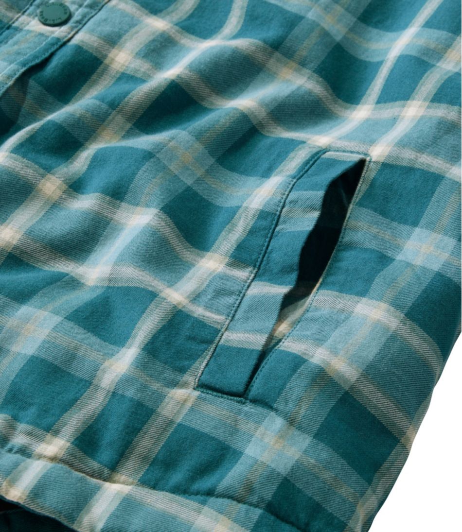 Women's Fleece-Lined Flannel Shirt, Snap-Front Plaid / L.L.Bean