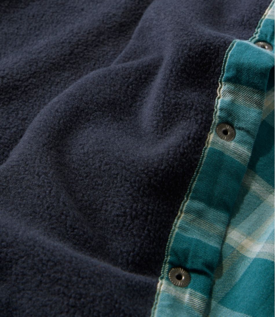 Women's Fleece-Lined Flannel Shirt, Snap-Front Plaid / L.L.Bean