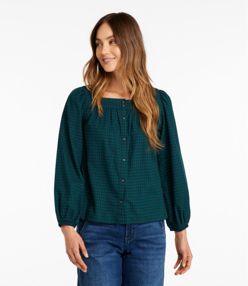 Women's Whisperweight Flannel Shirt, Squareneck / L.L.Bean