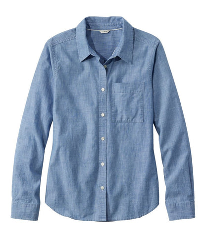 Women's Essential Cotton Shirt, Chambray Long Sleeve / L.L.Bean