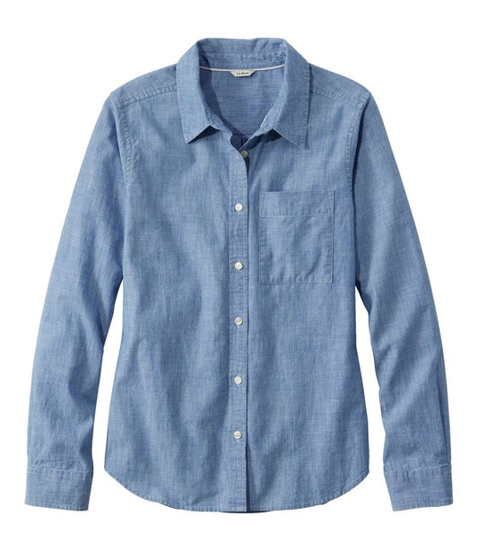 Women's Essential Cotton Shirt, Chambray Long Sleeve / L.L.Bean