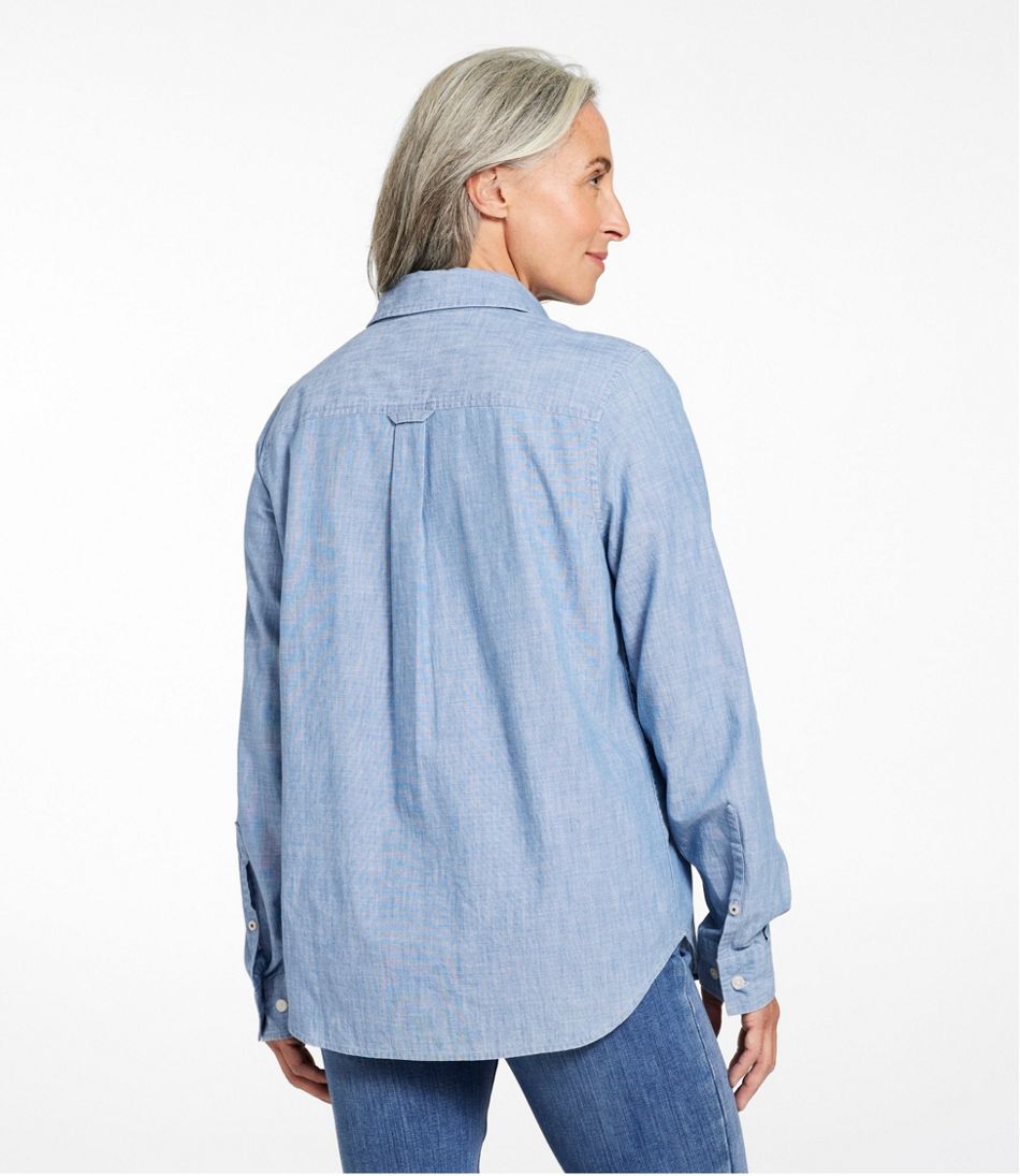 Women's Essential Cotton Shirt, Chambray Long Sleeve / L.L.Bean