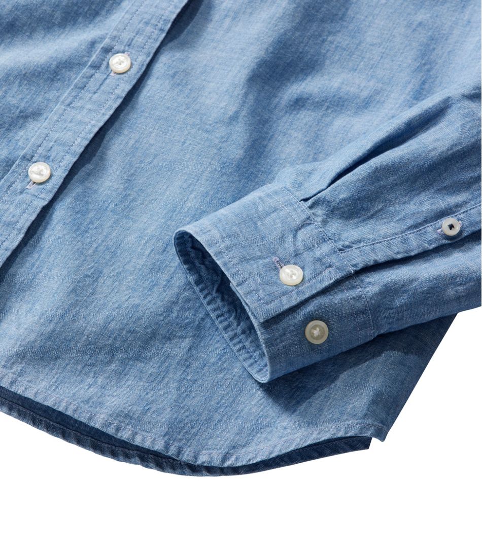Women's Essential Cotton Shirt, Chambray Long Sleeve / L.L.Bean