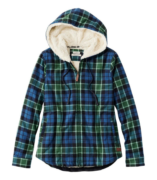 Women's Scotch Plaid Flannel Shirt, Sherpa-Lined Zip Hoodie / L.L.Bean