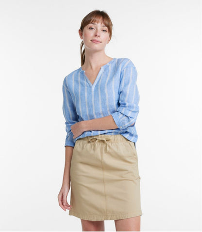 Women's Premium Washable Linen Shirt, Splitneck Stripe / L.L.Bean