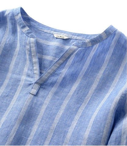 Women's Premium Washable Linen Shirt, Splitneck Stripe / L.L.Bean