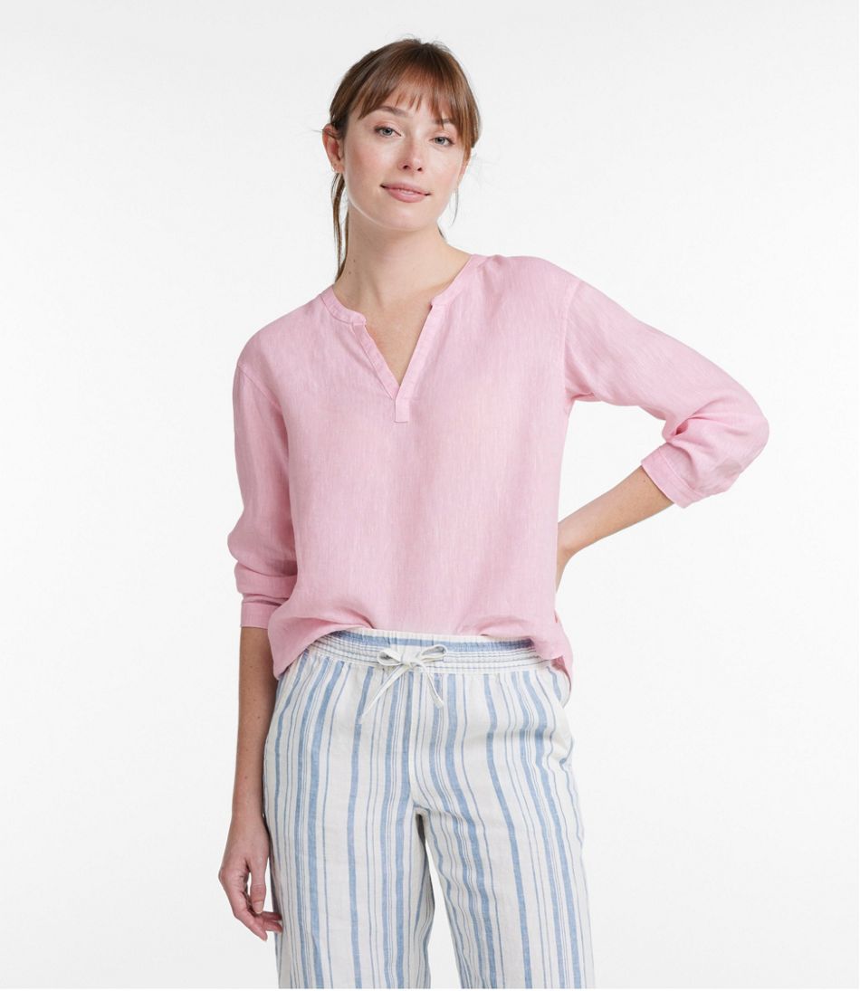 Women's Premium Washable Linen Shirt, Splitneck / L.L.Bean