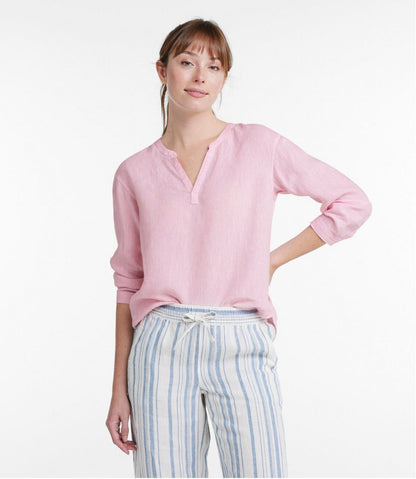 Women's Premium Washable Linen Shirt, Splitneck / L.L.Bean