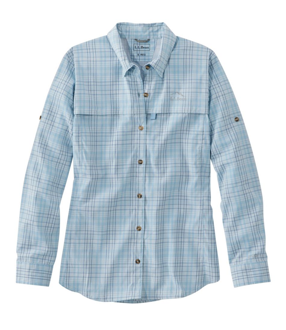 Women's Tropicwear Shirt, Plaid Long-Sleeve / L.L.Bean