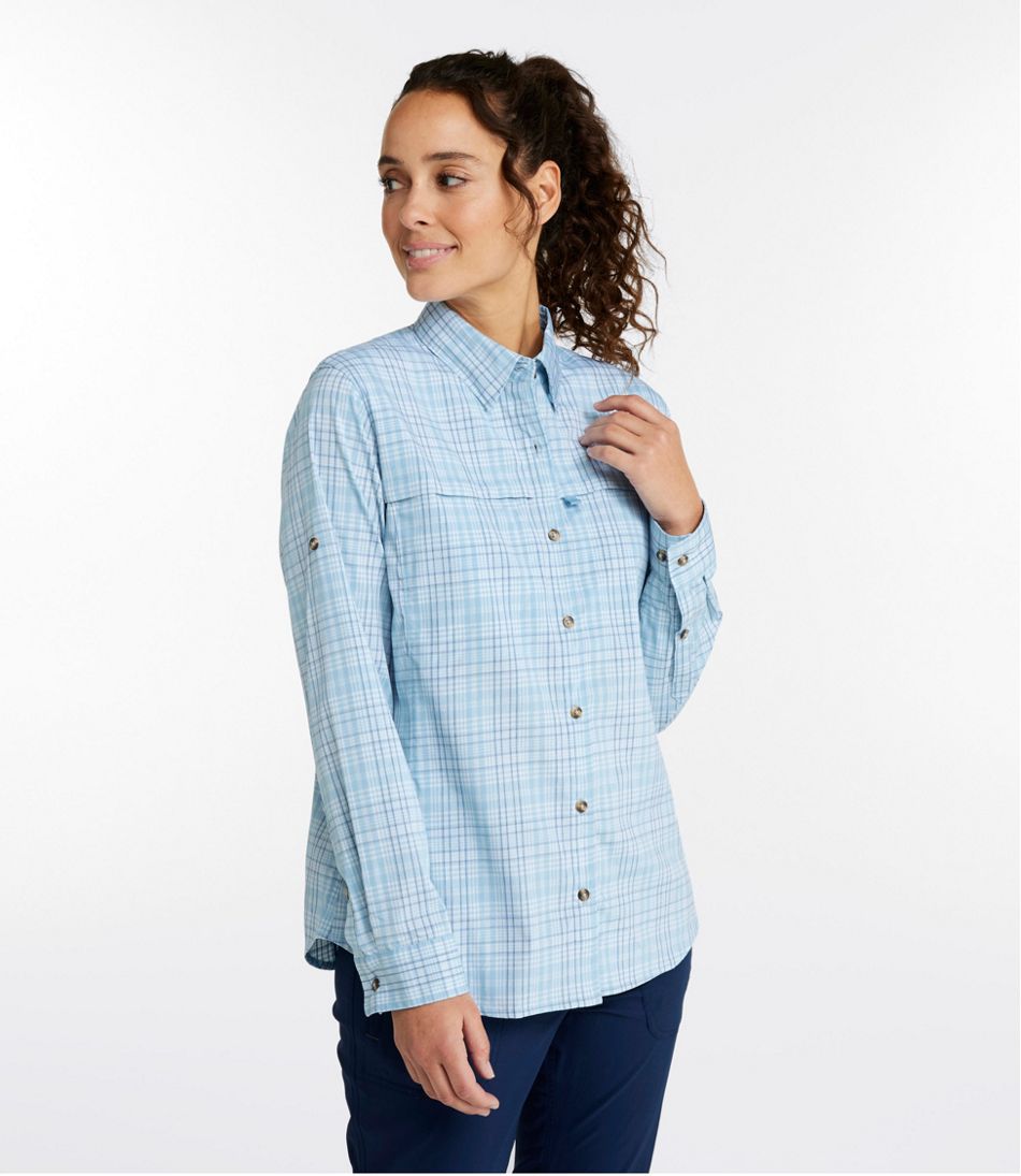 Women's Tropicwear Shirt, Plaid Long-Sleeve / L.L.Bean