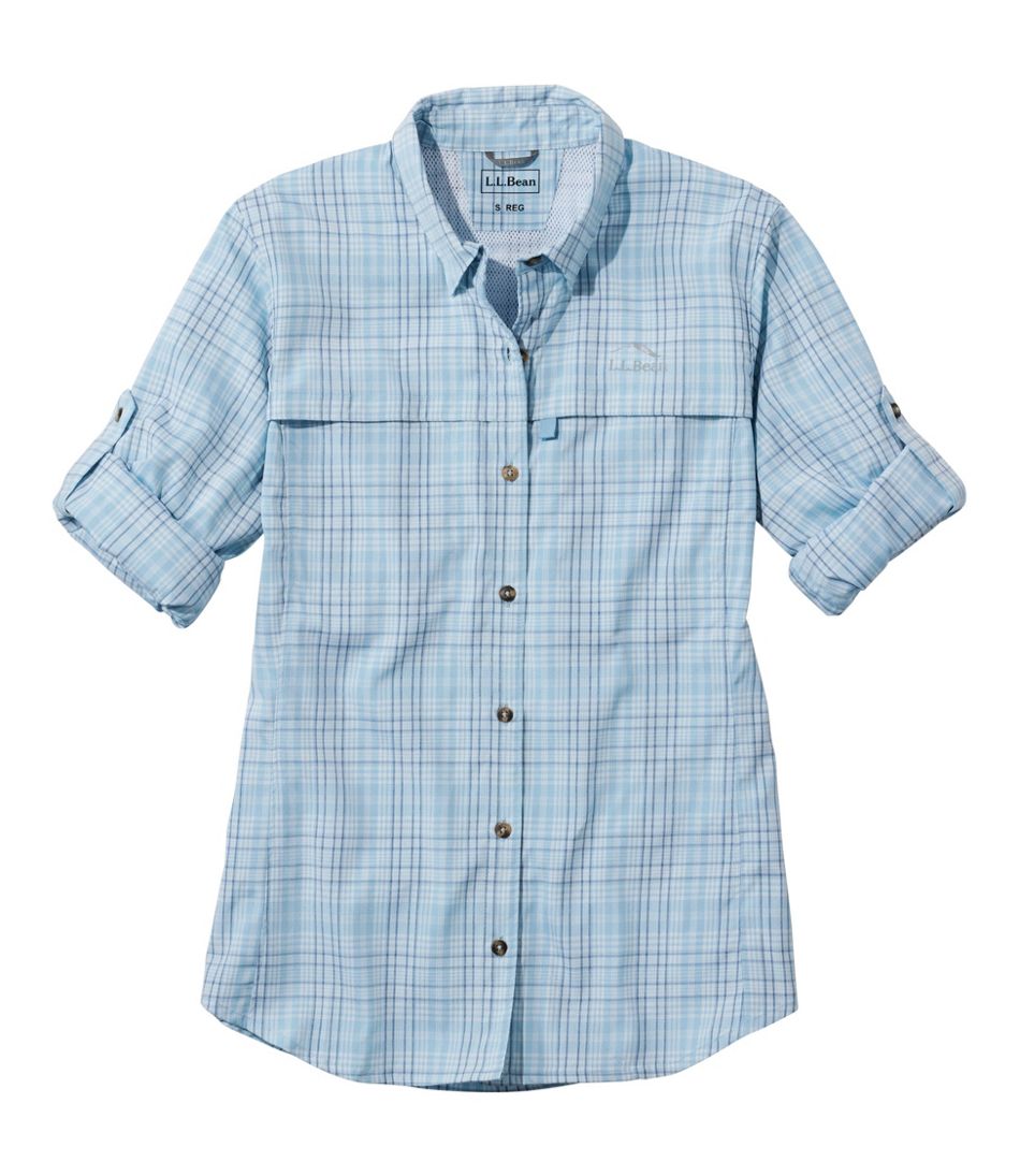 Women's Tropicwear Shirt, Plaid Long-Sleeve / L.L.Bean