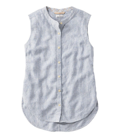 Women's Signature Linen-Blend Button-Front Shirt, Sleeveless / L.L.Bean