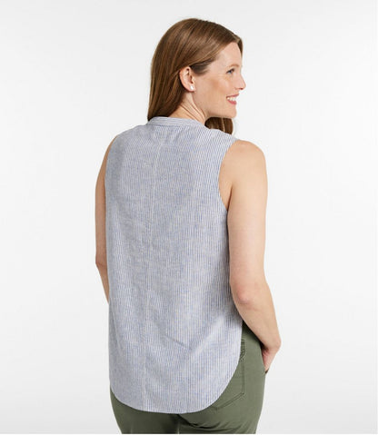 Women's Signature Linen-Blend Button-Front Shirt, Sleeveless / L.L.Bean
