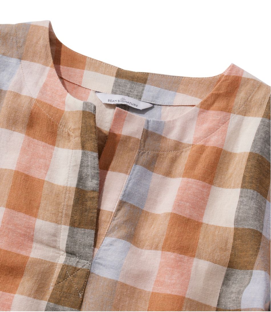 Women's Signature Linen-Blend Splitneck Shirt, Short-Sleeve / L.L.Bean