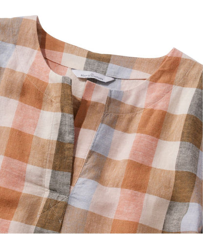 Women's Signature Linen-Blend Splitneck Shirt, Short-Sleeve / L.L.Bean