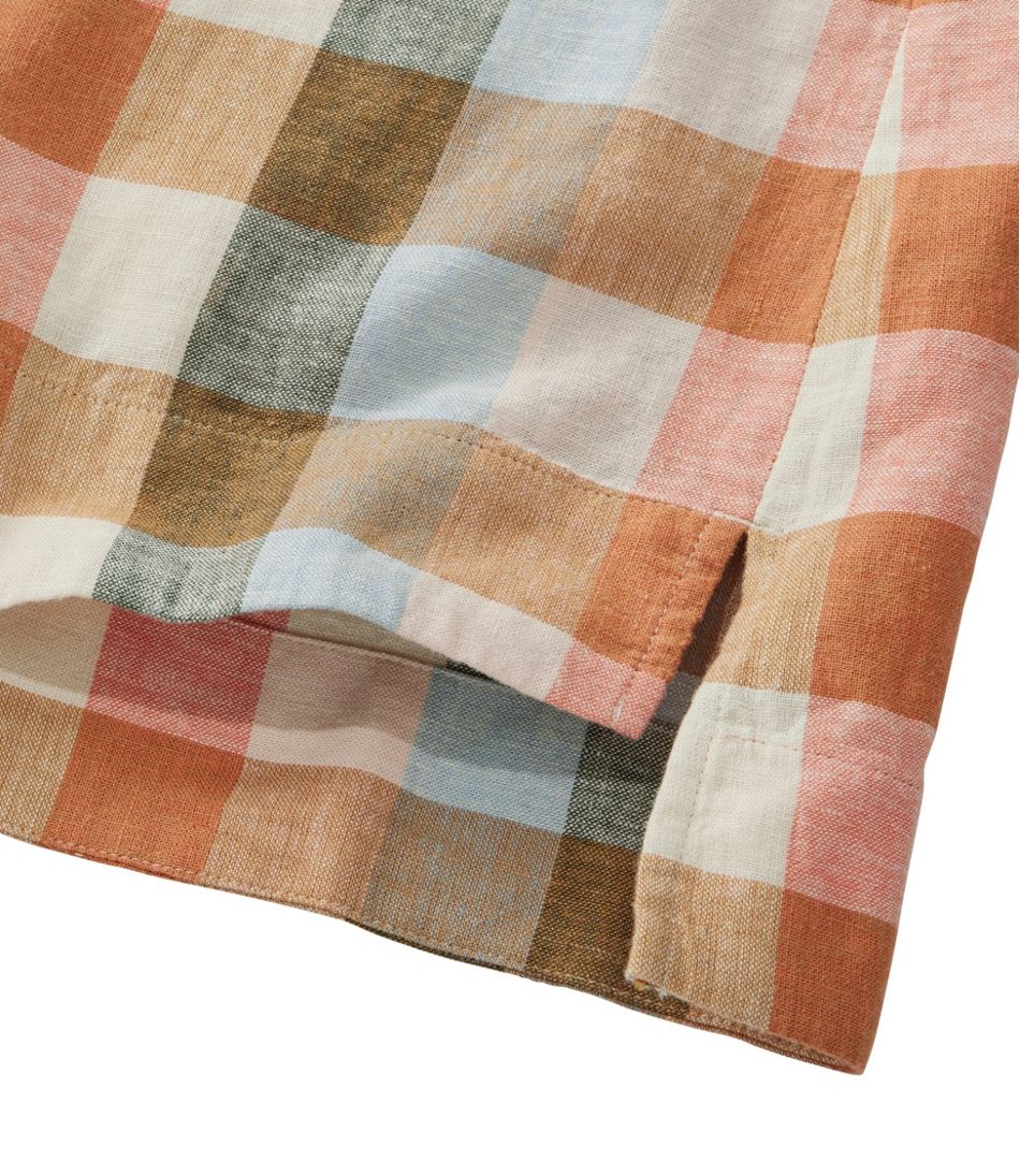 Women's Signature Linen-Blend Splitneck Shirt, Short-Sleeve / L.L.Bean