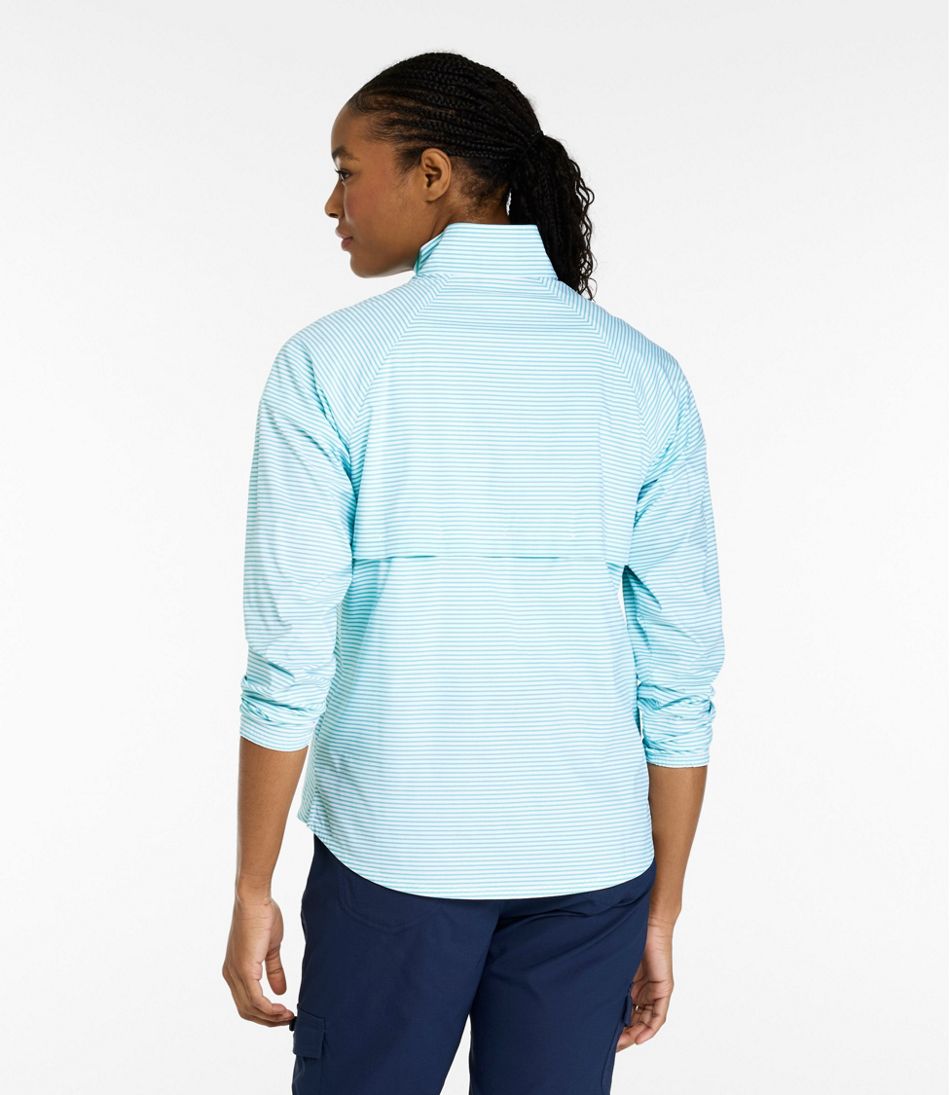 Women's Everyday SunSmart® Woven Shirt, Quarter-Zip Pullover Colorblock / L.L.Bean