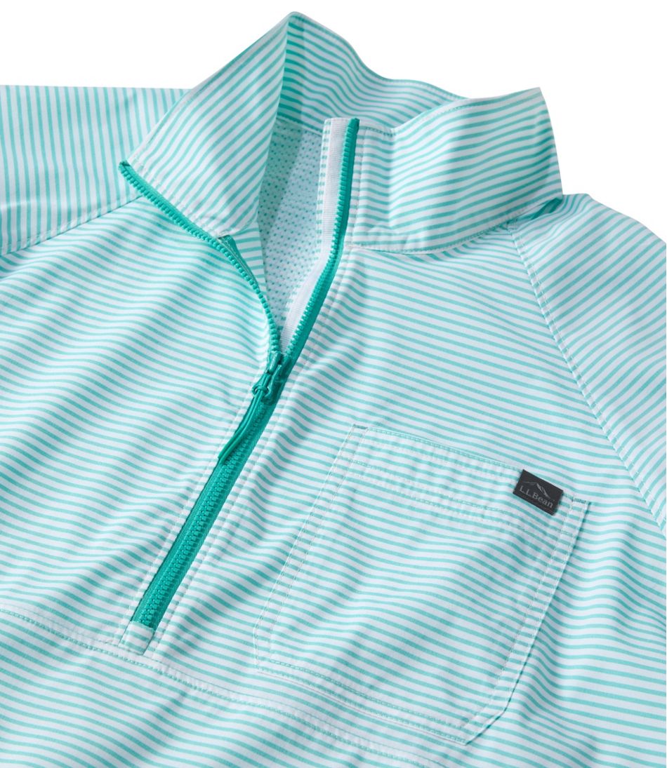 Women's Everyday SunSmart® Woven Shirt, Quarter-Zip Pullover Colorblock / L.L.Bean