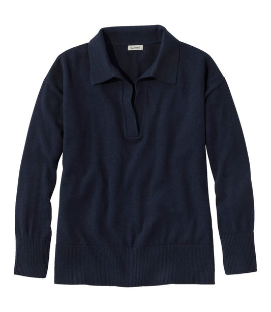 Women's Cotton/Cashmere Sweater, Polo / L.L.Bean