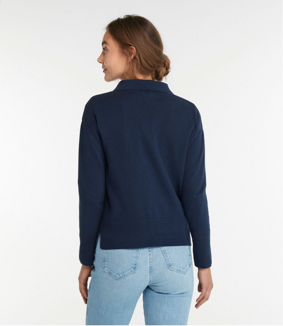 Women's Cotton/Cashmere Sweater, Polo / L.L.Bean