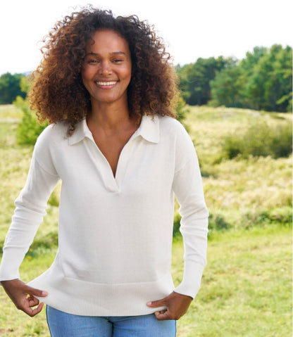 Women's Cotton/Cashmere Sweater, Polo / L.L.Bean