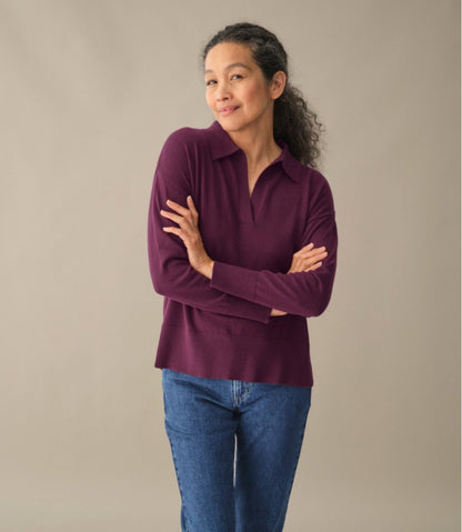 Women's Cotton/Cashmere Sweater, Polo / L.L.Bean