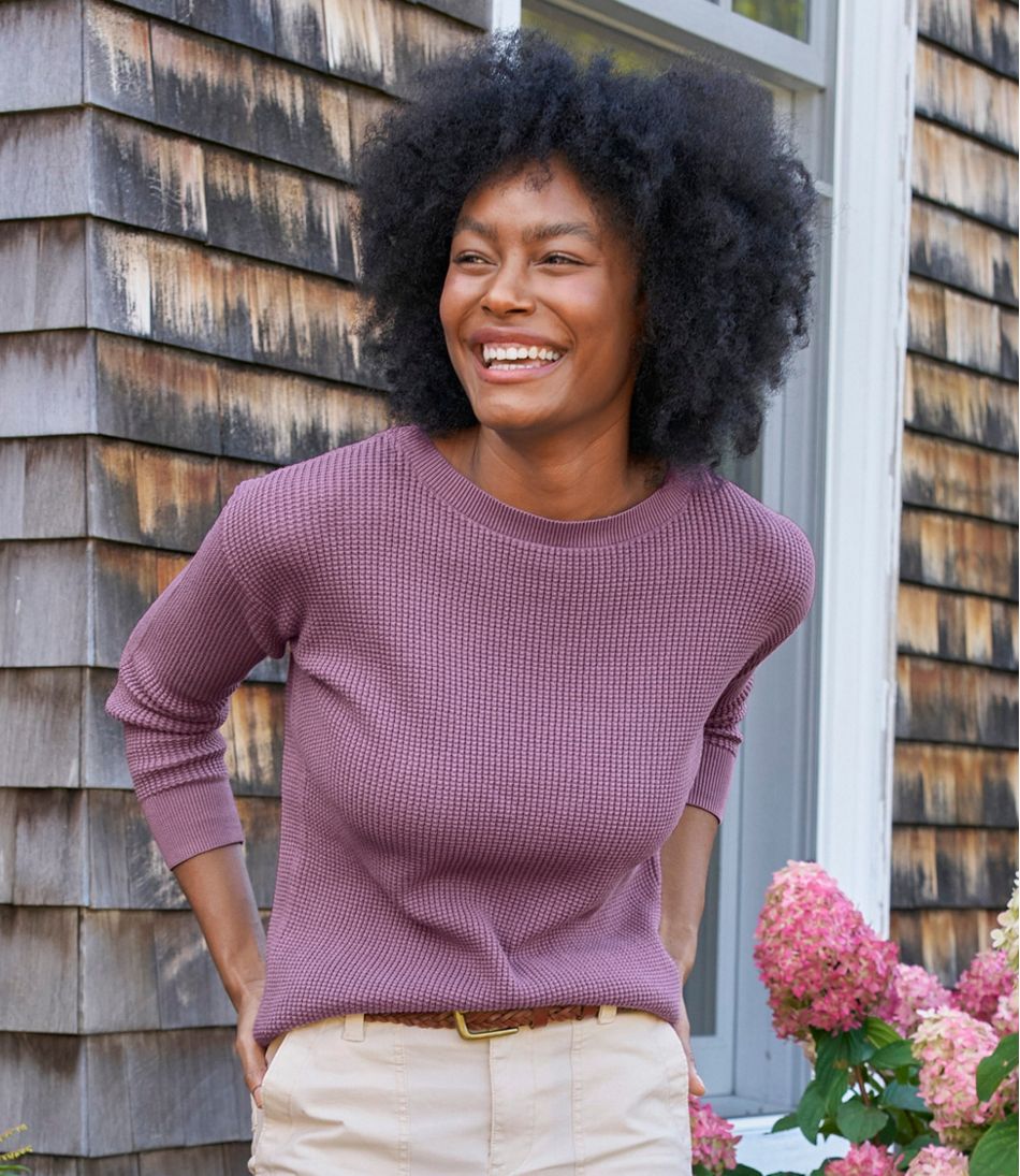 Women's Sunwashed Waffle Sweater, Pullover / L.L.Bean