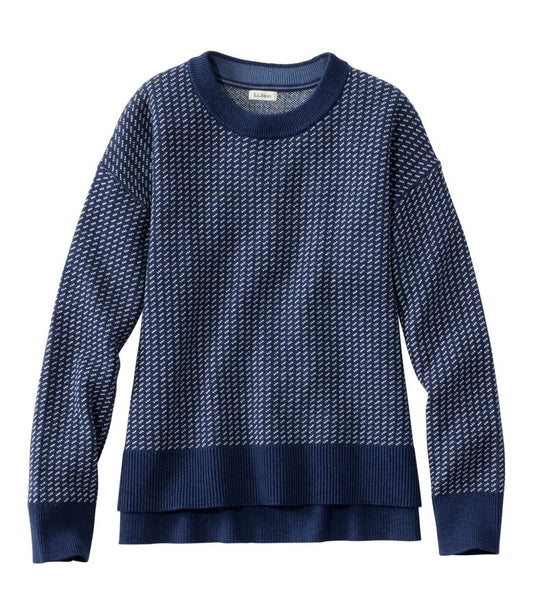 Women's Wicked Soft Cotton/Cashmere Crewneck Sweater, Pattern / L.L.Bean