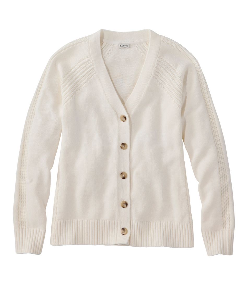 Women's Mariner Shaker Sweater, V-Neck Cardigan / L.L.Bean
