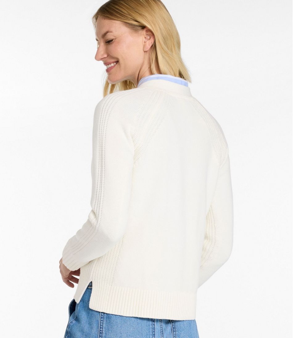 Women's Mariner Shaker Sweater, V-Neck Cardigan / L.L.Bean