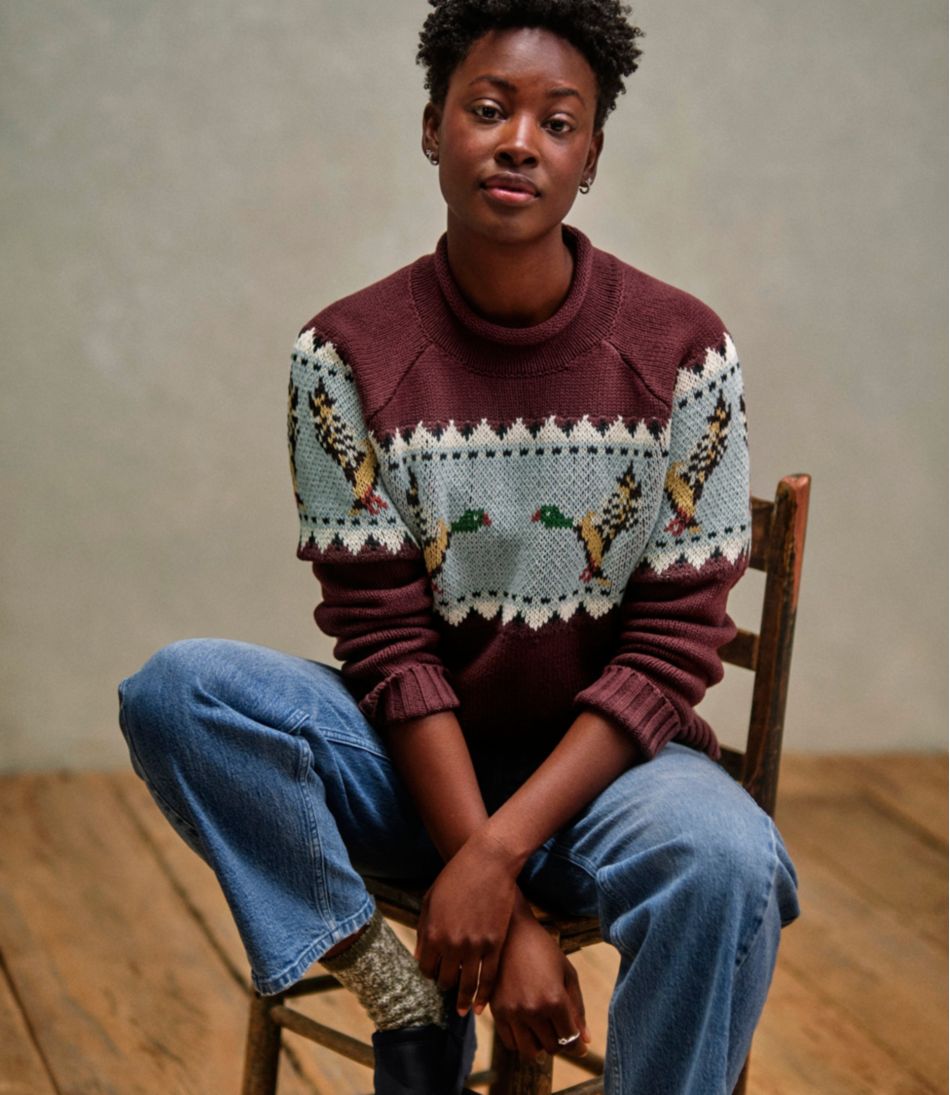Women's Signature Original Cotton Sweater, Rollneck Novelty / L.L.Bean