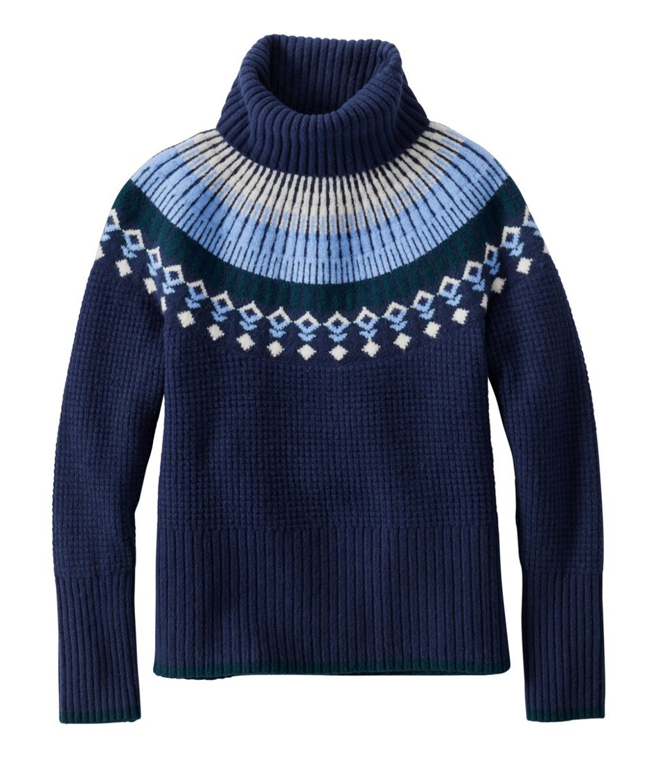 Women's SuperSoft Waffle Sweater, Turtleneck Fair Isle / L.L.Bean