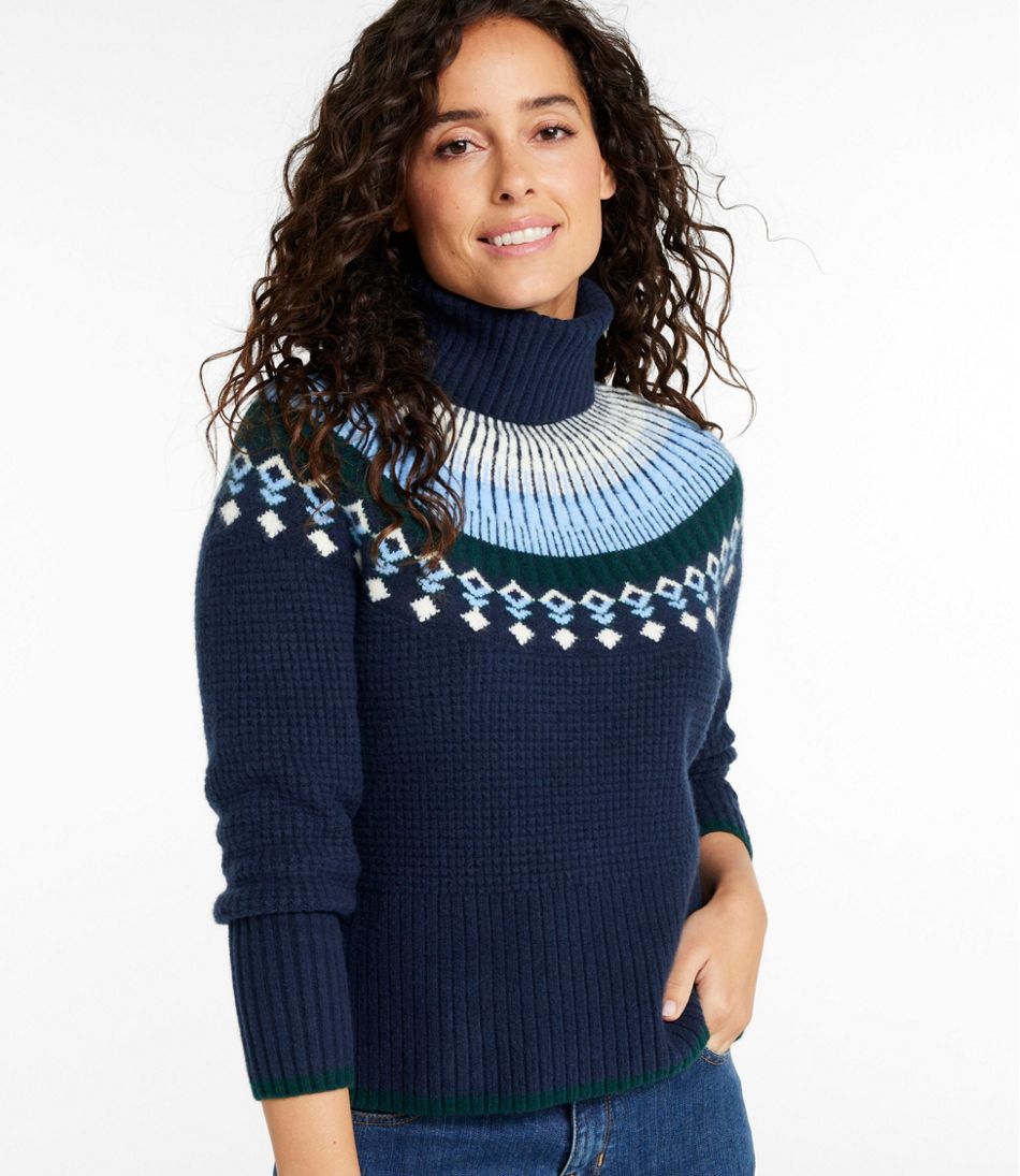 Women's SuperSoft Waffle Sweater, Turtleneck Fair Isle / L.L.Bean