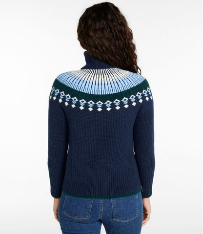 Women's SuperSoft Waffle Sweater, Turtleneck Fair Isle / L.L.Bean