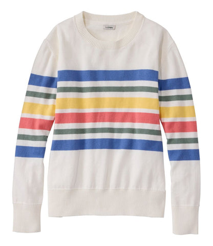 Women's Cotton/Cashmere Sweater, Crewneck Stripe / L.L.Bean